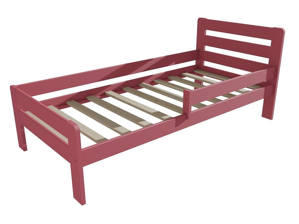 eoshop Detská posteľ so zábranou VMK001C KIDS (Rozmer: 100 x 200 cm, Farba dreva: farba ružová)