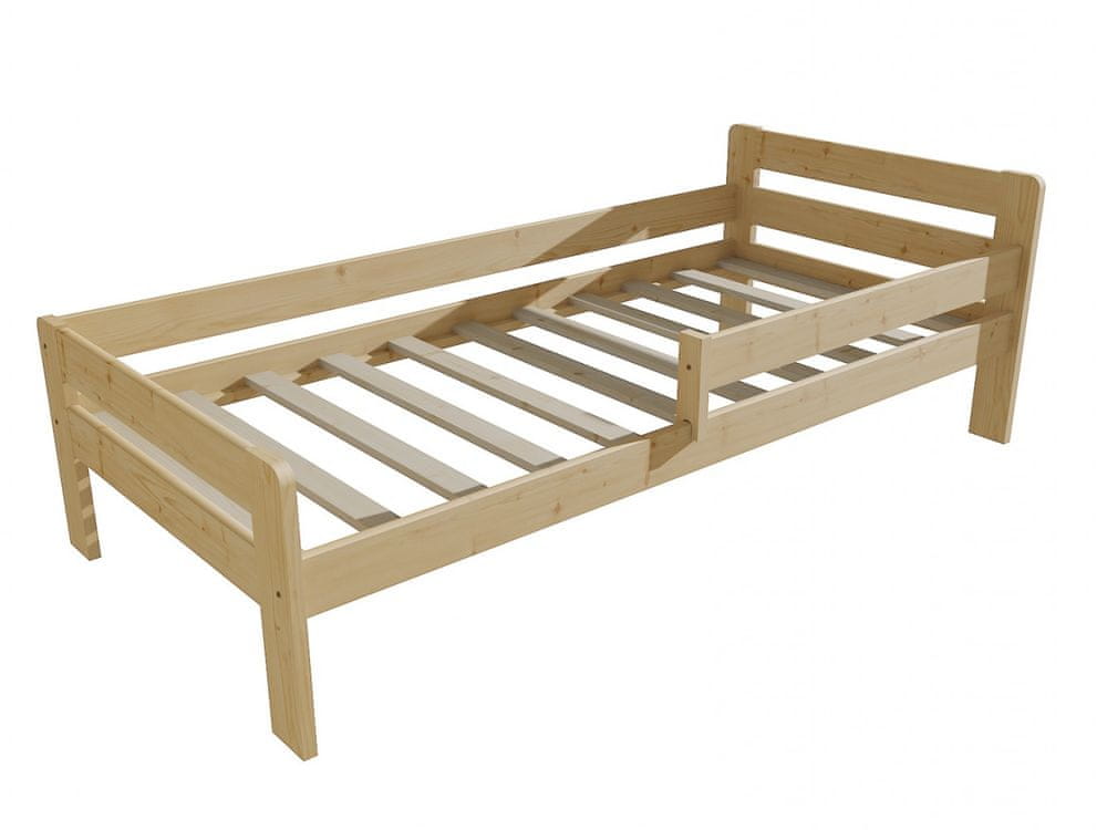 eoshop Detská posteľ so zábranou VMK002C KIDS (Rozmer: 80 x 180 cm, Farba dreva: bezfarebný lak)
