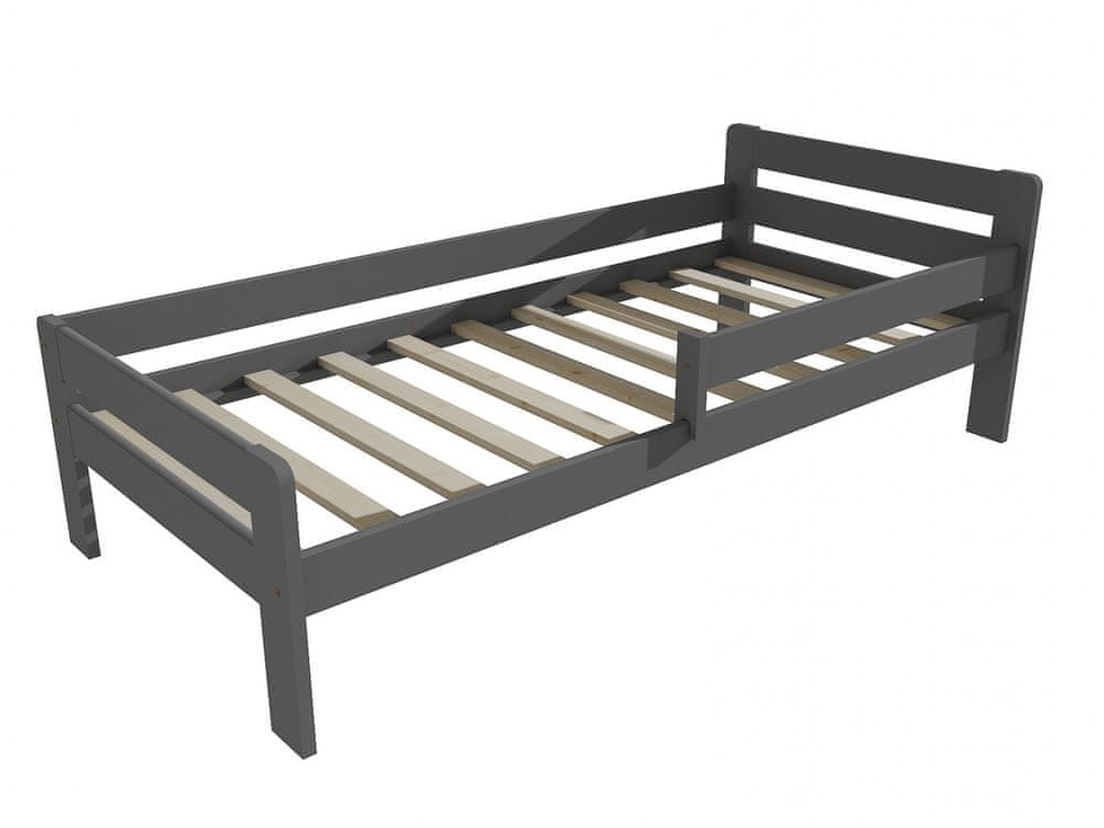 eoshop Detská posteľ so zábranou VMK002C KIDS (Rozmer: 80 x 200 cm, Farba dreva: farba sivá)