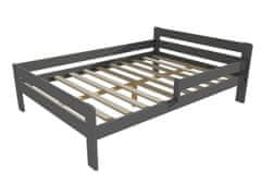 eoshop Detská posteľ so zábranou VMK002C KIDS (Rozmer: 120 x 200 cm, Farba dreva: farba sivá)