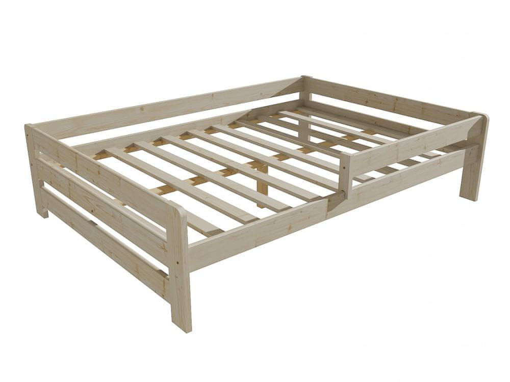 eoshop Detská posteľ so zábranou VMK003D KIDS (Rozmer: 120 x 200 cm, Farba dreva: surové drevo)