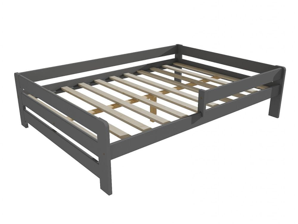 eoshop Detská posteľ so zábranou VMK003D KIDS (Rozmer: 100 x 200 cm, Farba dreva: farba sivá)