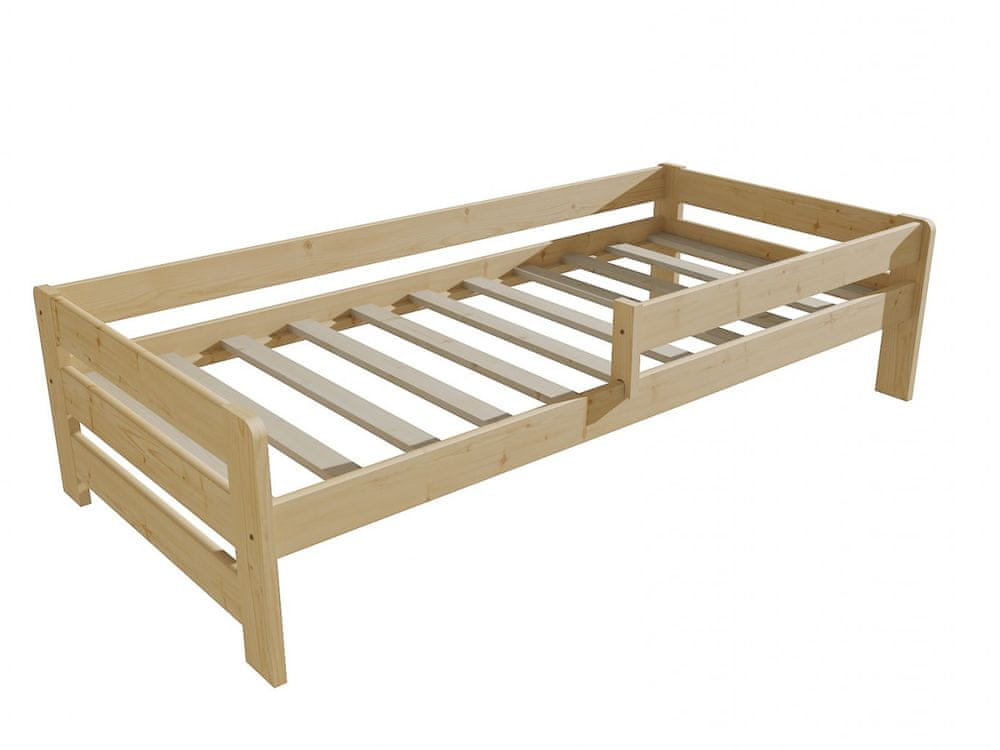 eoshop Detská posteľ so zábranou VMK003D KIDS (Rozmer: 90 x 200 cm, Farba dreva: bezfarebný lak)