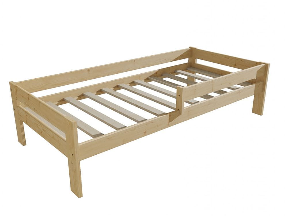eoshop Detská posteľ so zábranou VMK006C KIDS (Rozmer: 90 x 180 cm, Farba dreva: bezfarebný lak)