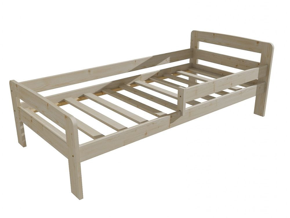 eoshop Detská posteľ so zábranou VMK008C KIDS (Rozmer: 100 x 200 cm, Farba dreva: surové drevo)