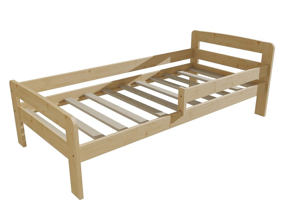 eoshop Detská posteľ so zábranou VMK008C KIDS (Rozmer: 90 x 180 cm, Farba dreva: bezfarebný lak)