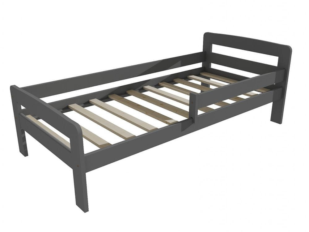 eoshop Detská posteľ so zábranou VMK008C KIDS (Rozmer: 70 x 160 cm, Farba dreva: farba sivá)