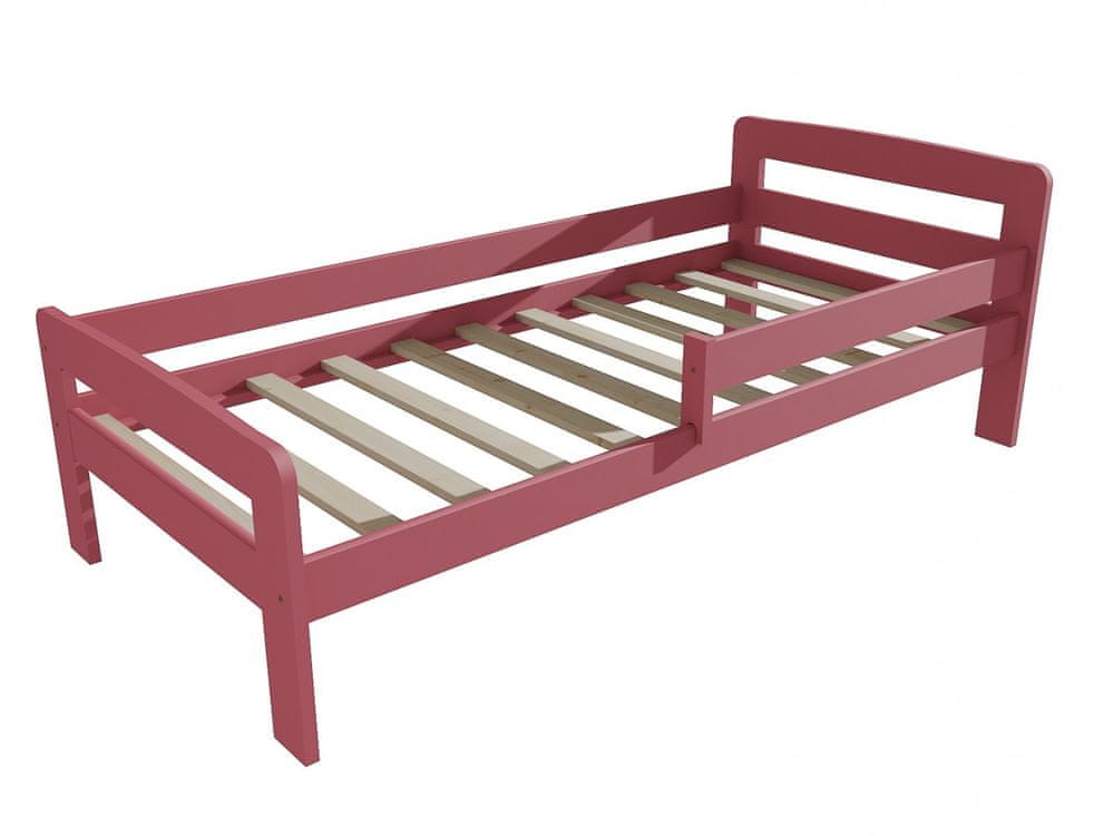 eoshop Detská posteľ so zábranou VMK008C KIDS (Rozmer: 90 x 180 cm, Farba dreva: farba ružová)