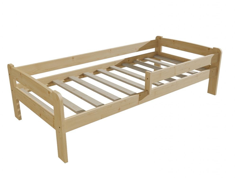 eoshop Detská posteľ so zábranou VMK009C KIDS (Rozmer: 100 x 200 cm, Farba dreva: bezfarebný lak)