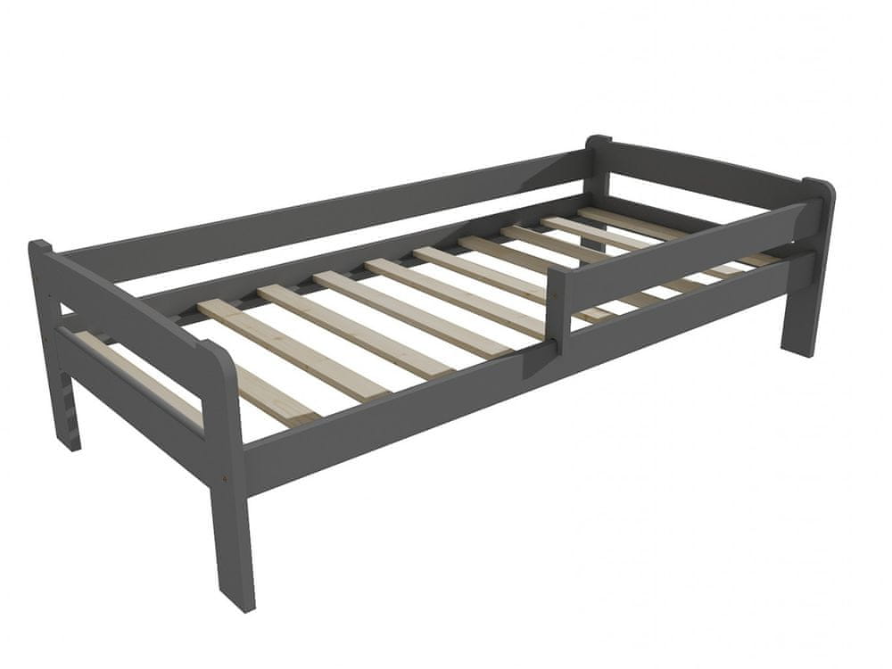 eoshop Detská posteľ so zábranou VMK009C KIDS (Rozmer: 90 x 200 cm, Farba dreva: farba sivá)
