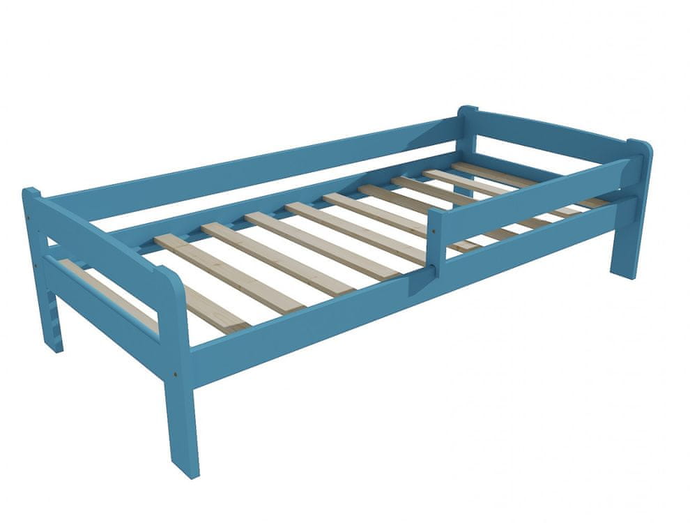 eoshop Detská posteľ so zábranou VMK009C KIDS (Rozmer: 80 x 160 cm, Farba dreva: farba modrá)
