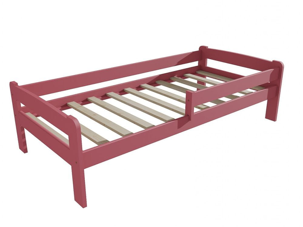 eoshop Detská posteľ so zábranou VMK009C KIDS (Rozmer: 90 x 200 cm, Farba dreva: farba ružová)