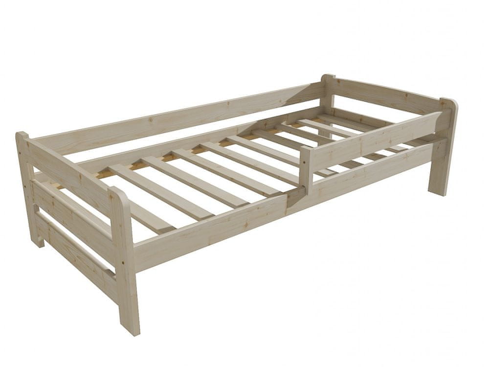 eoshop Detská posteľ so zábranou VMK009D KIDS (Rozmer: 90 x 180 cm, Farba dreva: surové drevo)