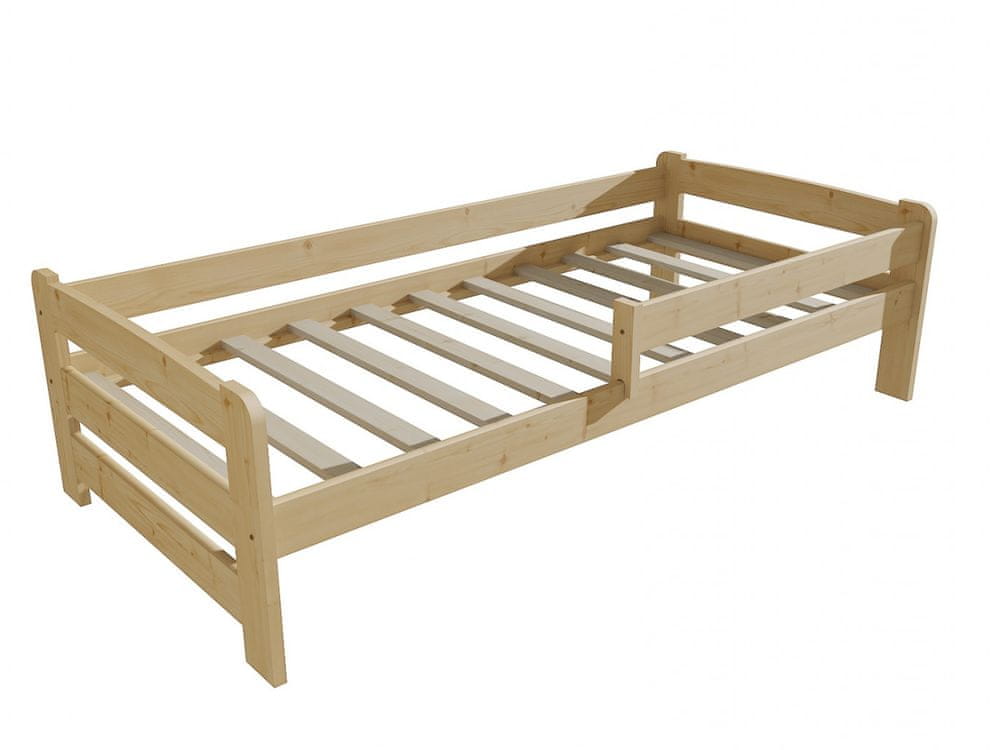 eoshop Detská posteľ so zábranou VMK009D KIDS (Rozmer: 90 x 180 cm, Farba dreva: bezfarebný lak)