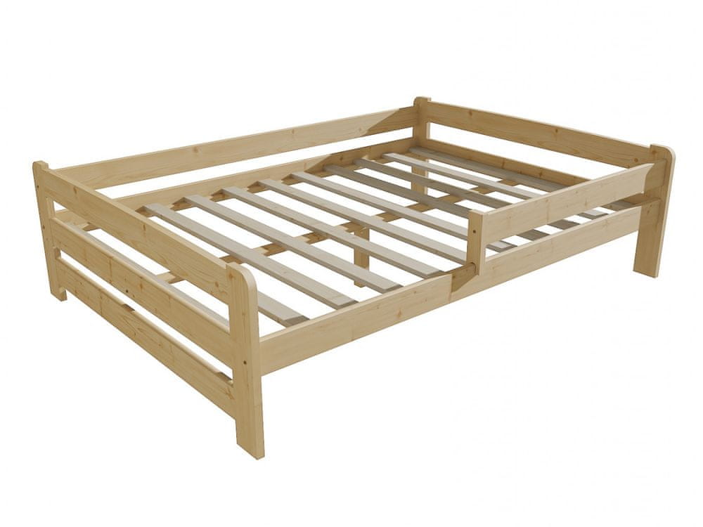 eoshop Detská posteľ so zábranou VMK009D KIDS (Rozmer: 120 x 200 cm, Farba dreva: bezfarebný lak)