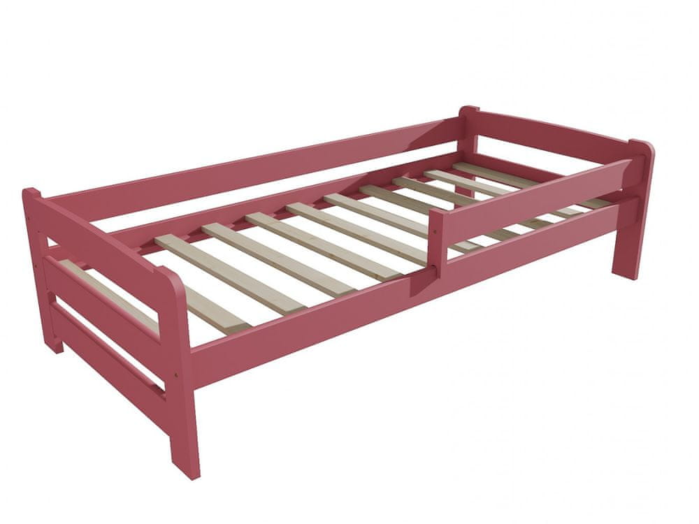 eoshop Detská posteľ so zábranou VMK009D KIDS (Rozmer: 80 x 200 cm, Farba dreva: farba ružová)