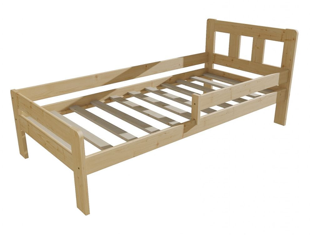eoshop Detská posteľ so zábranou VMK010C KIDS (Rozmer: 70 x 160 cm, Farba dreva: bezfarebný lak)