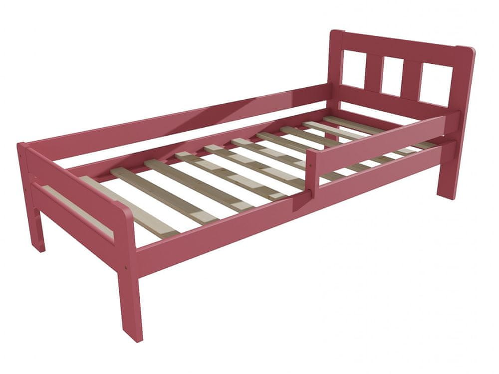 eoshop Detská posteľ so zábranou VMK010C KIDS (Rozmer: 70 x 160 cm, Farba dreva: farba ružová)