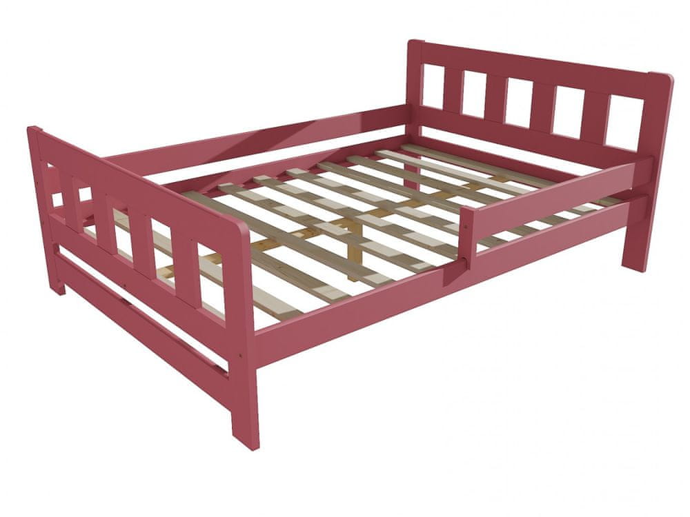 eoshop Detská posteľ so zábranou VMK010FA KIDS (Rozmer: 120 x 200 cm, Farba dreva: farba ružová)