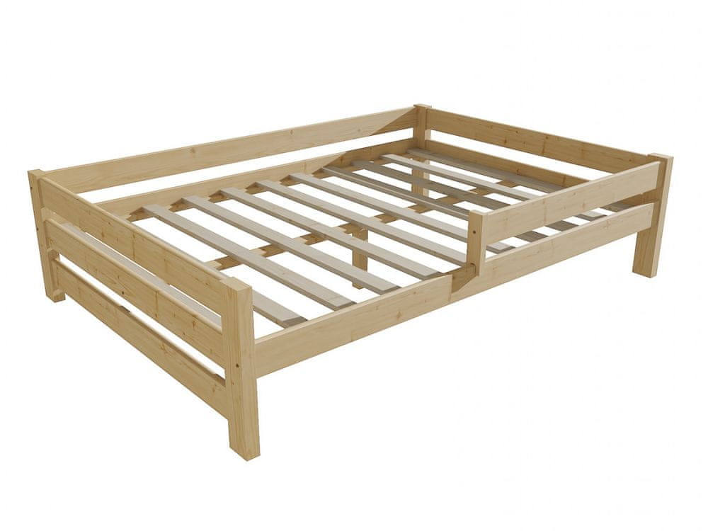 eoshop Detská posteľ so zábranou VMK013D KIDS (Rozmer: 140 x 200 cm, Farba dreva: bezfarebný lak)