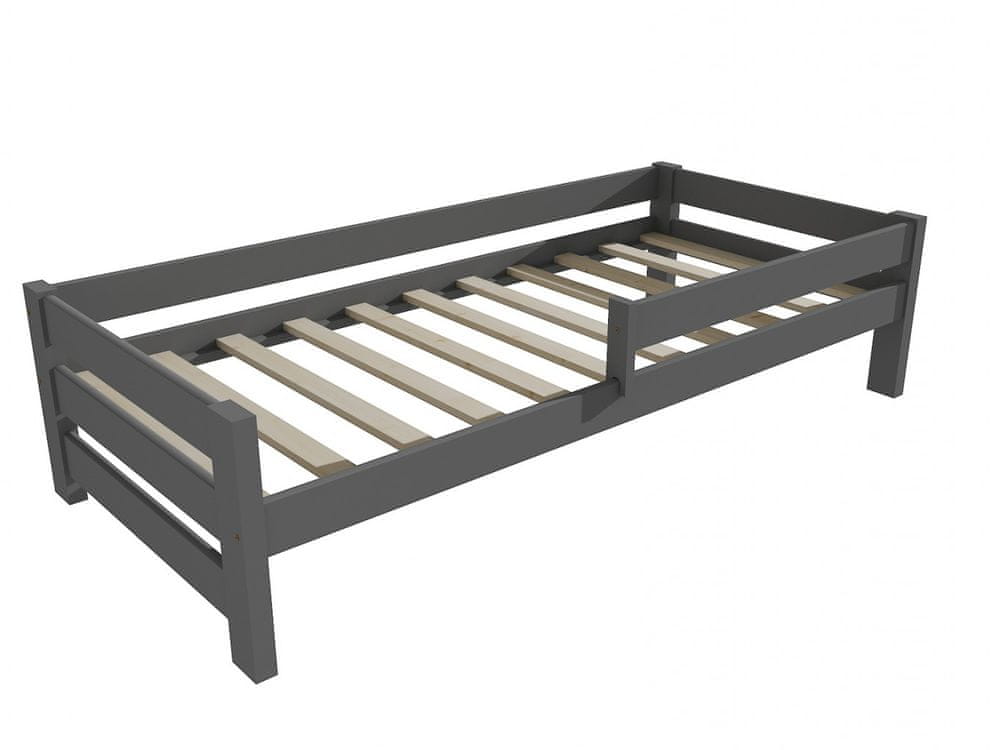 eoshop Detská posteľ so zábranou VMK013D KIDS (Rozmer: 70 x 160 cm, Farba dreva: farba sivá)