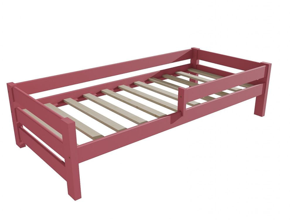 eoshop Detská posteľ so zábranou VMK013D KIDS (Rozmer: 80 x 160 cm, Farba dreva: farba ružová)
