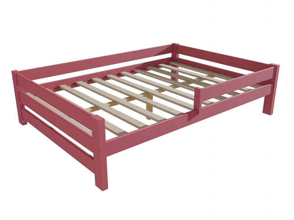 eoshop Detská posteľ so zábranou VMK013D KIDS (Rozmer: 120 x 200 cm, Farba dreva: farba ružová)