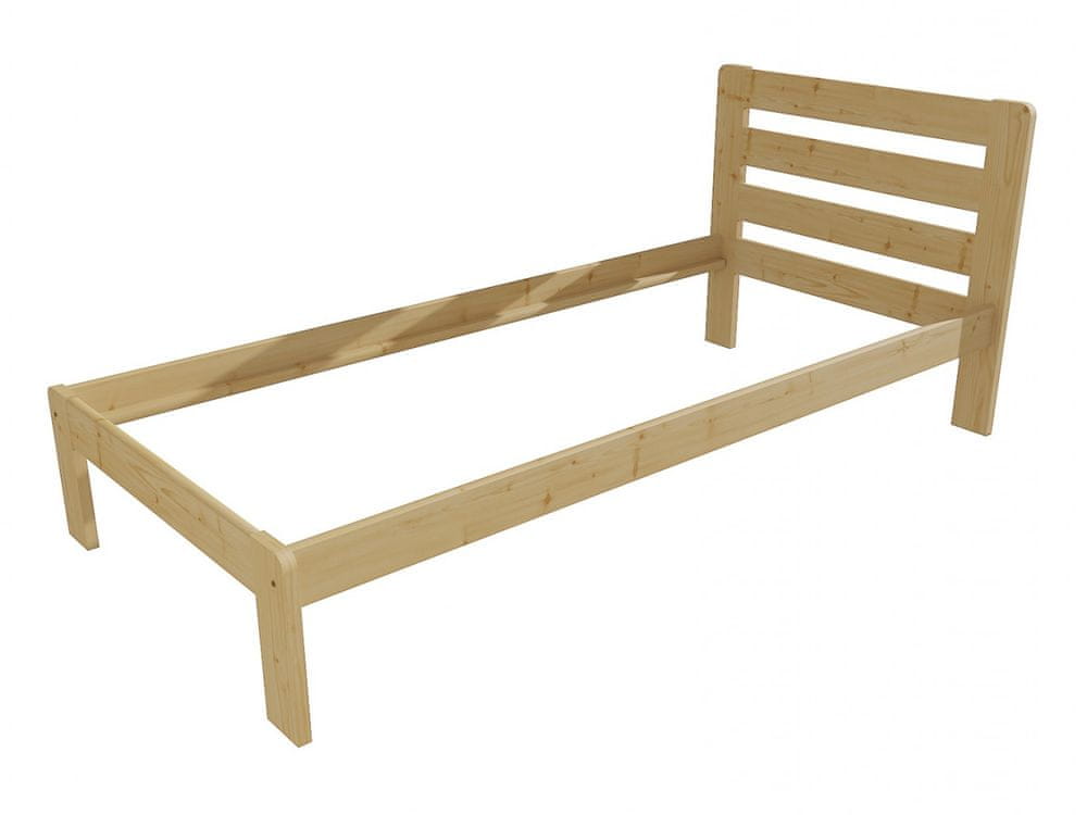 eoshop Jednolôžková posteľ VMK001A (Rozmer: 80 x 200 cm, Farba dreva: bezfarebný lak)