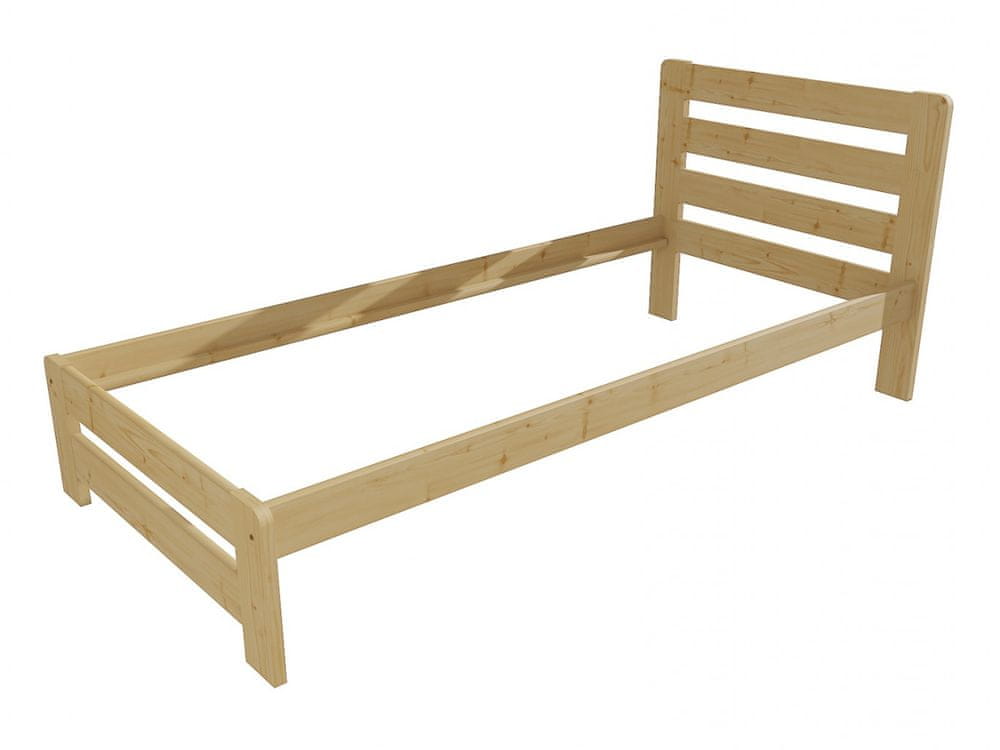 eoshop Jednolôžková posteľ VMK001B (Rozmer: 90 x 200 cm, Farba dreva: bezfarebný lak)