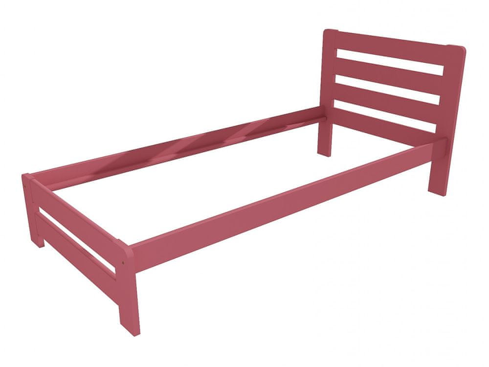 eoshop Jednolôžková posteľ VMK001B (Rozmer: 80 x 200 cm, Farba dreva: farba ružová)
