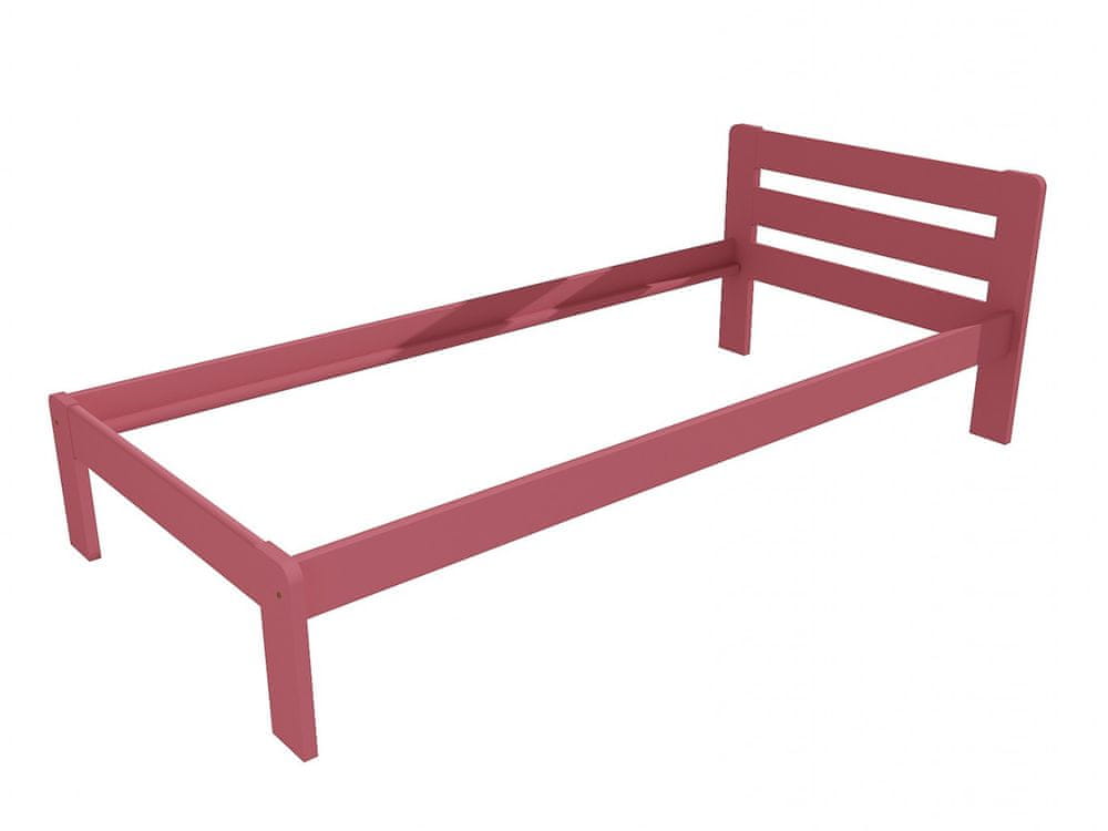 eoshop Jednolôžková posteľ VMK002A (Rozmer: 90 x 200 cm, Farba dreva: farba ružová)