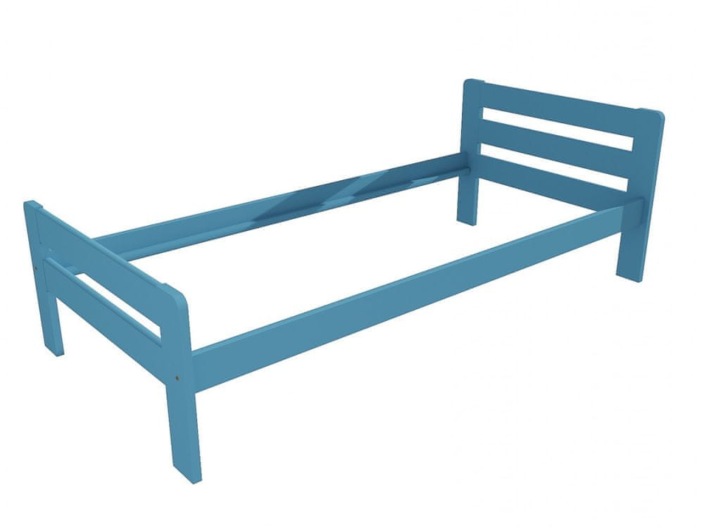 eoshop Jednolôžková posteľ VMK002C (Rozmer: 90 x 200 cm, Farba dreva: farba modrá)