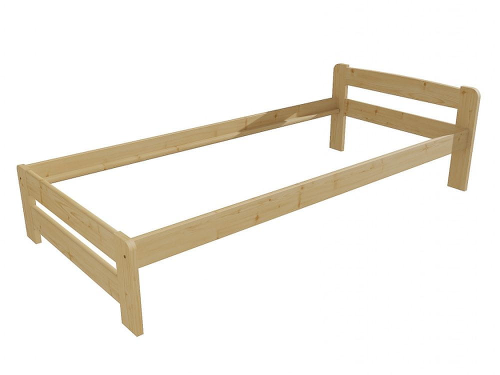 eoshop Jednolôžková posteľ VMK009B (Rozmer: 100 x 200 cm, Farba dreva: bezfarebný lak)