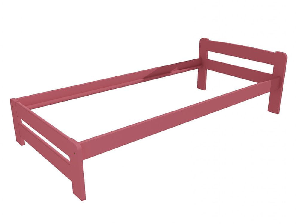 eoshop Jednolôžková posteľ VMK009B (Rozmer: 100 x 200 cm, Farba dreva: farba ružová)