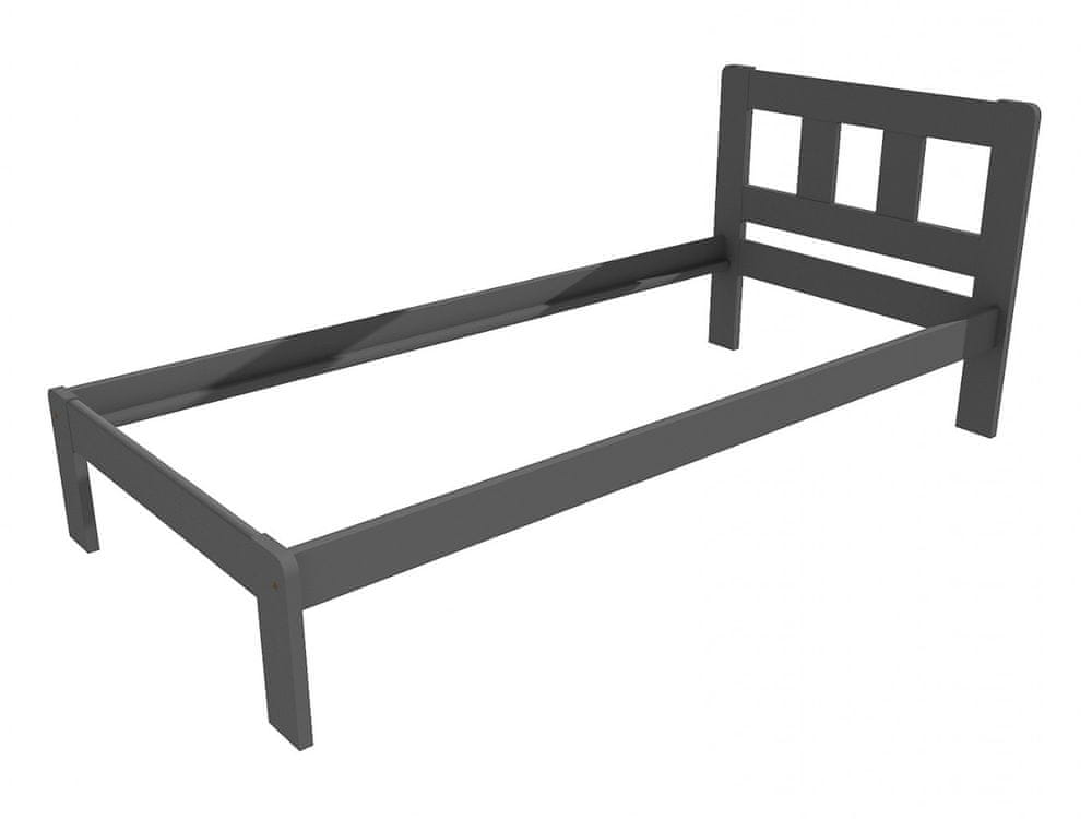eoshop Jednolôžková posteľ VMK010A (Rozmer: 80 x 200 cm, Farba dreva: farba sivá)