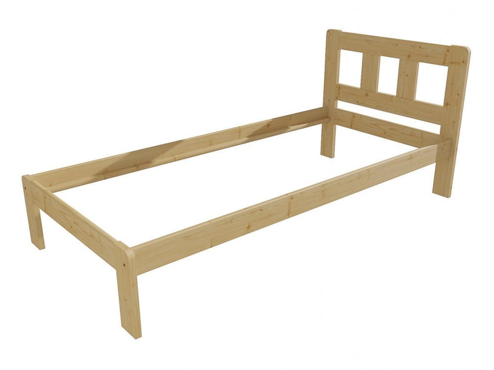 eoshop Jednolôžková posteľ VMK010A (Rozmer: 80 x 200 cm, Farba dreva: bezfarebný lak)