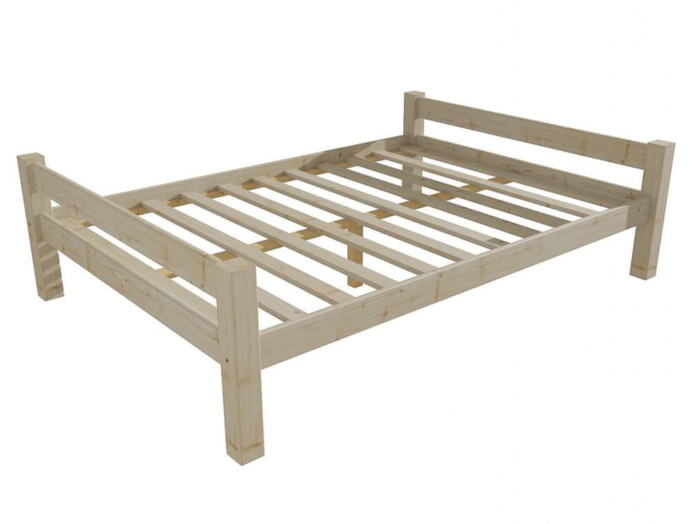 eoshop Manželská posteľ 8X8 01B masív borovice (Rozmer: 140 x 200 cm, Farba dreva: surové drevo)