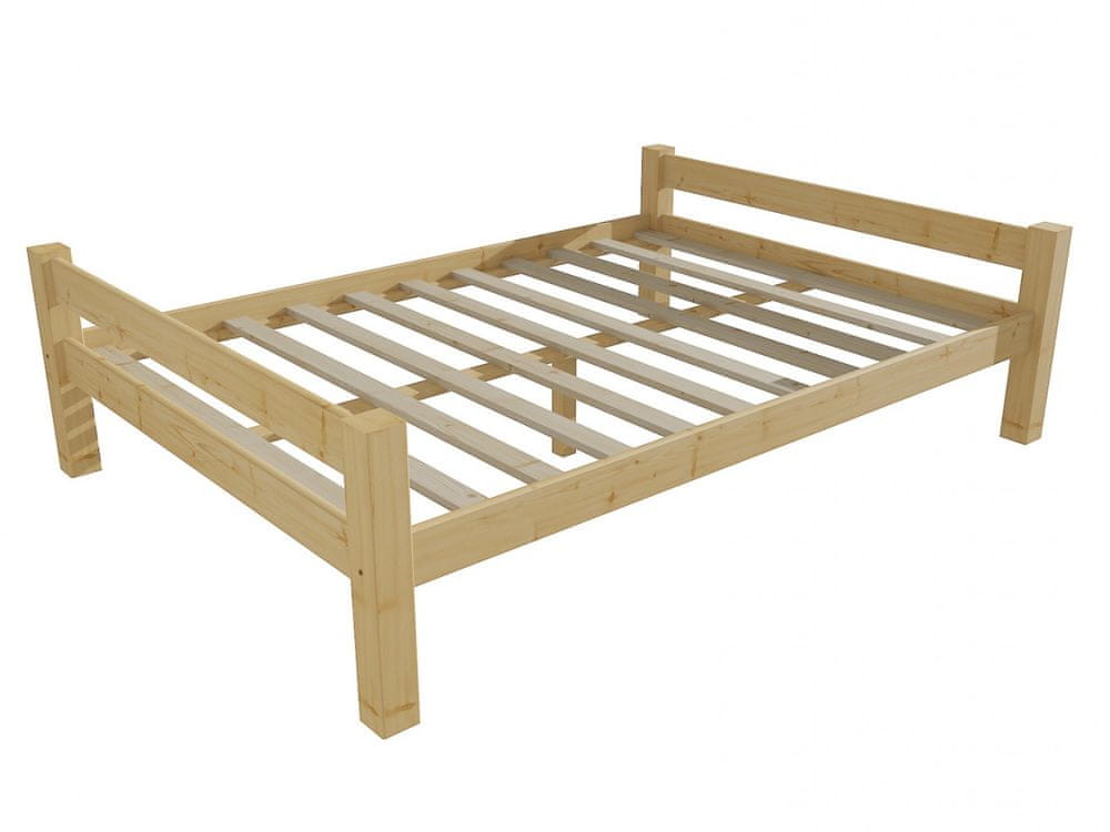 eoshop Manželská posteľ 8X8 01B masív borovice (Rozmer: 140 x 200 cm, Farba dreva: bezfarebný lak)