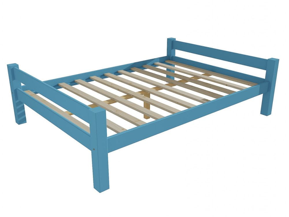 eoshop Manželská posteľ 8X8 01B masív borovice (Rozmer: 200 x 200 cm, Farba dreva: farba modrá)