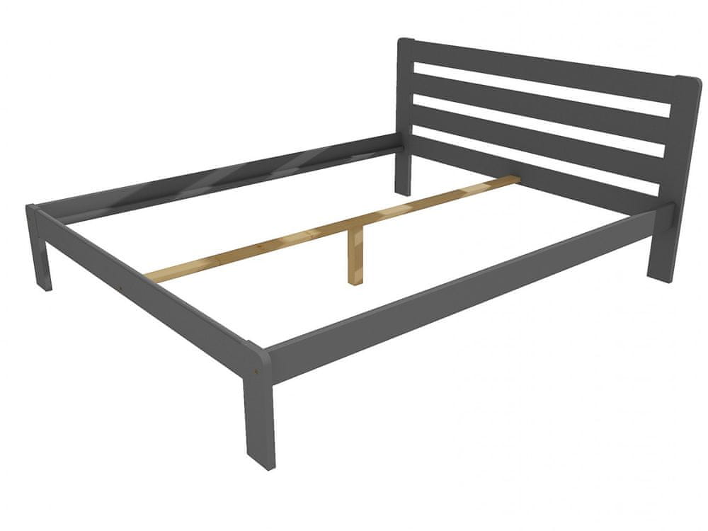 eoshop Manželská posteľ VMK001A masív borovice (Rozmer: 140 x 200 cm, Farba dreva: farba sivá)
