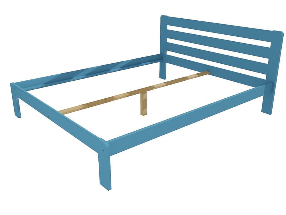 eoshop Manželská posteľ VMK001A masív borovice (Rozmer: 160 x 200 cm, Farba dreva: farba modrá)
