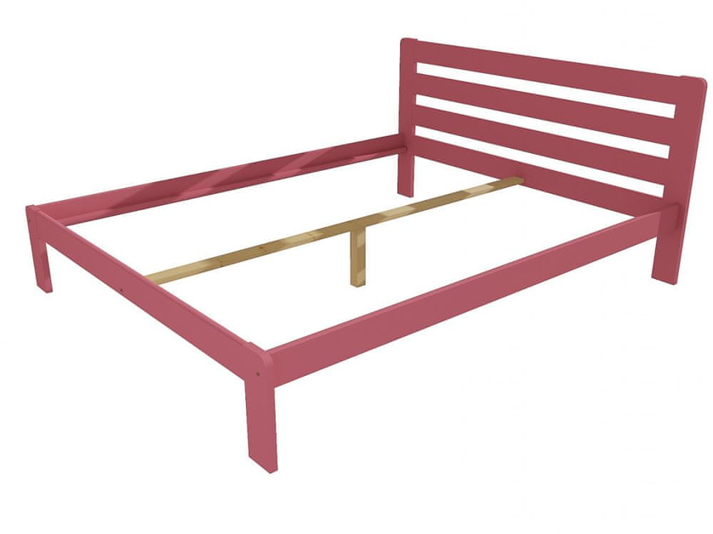 eoshop Manželská posteľ VMK001A masív borovice (Rozmer: 120 x 200 cm, Farba dreva: farba ružová)