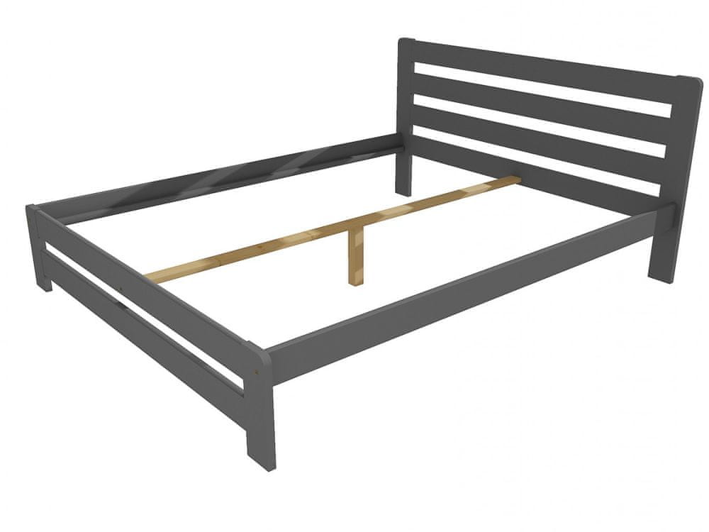 eoshop Manželská posteľ VMK001B masív borovice (Rozmer: 140 x 200 cm, Farba dreva: farba sivá)