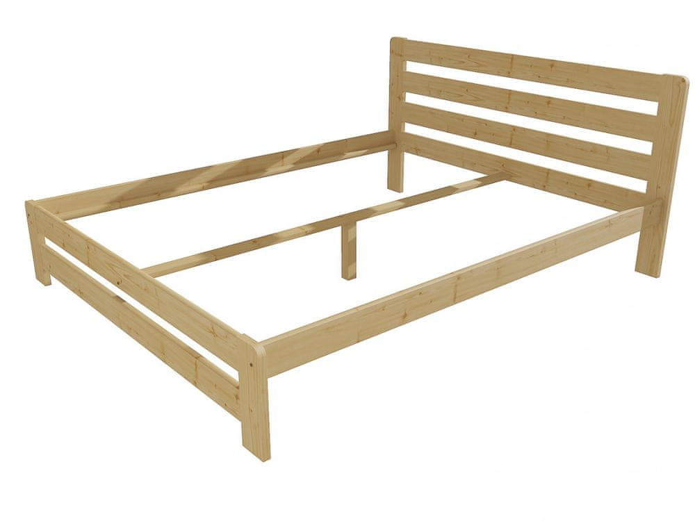 eoshop Manželská posteľ VMK001B masív borovice (Rozmer: 140 x 200 cm, Farba dreva: bezfarebný lak)