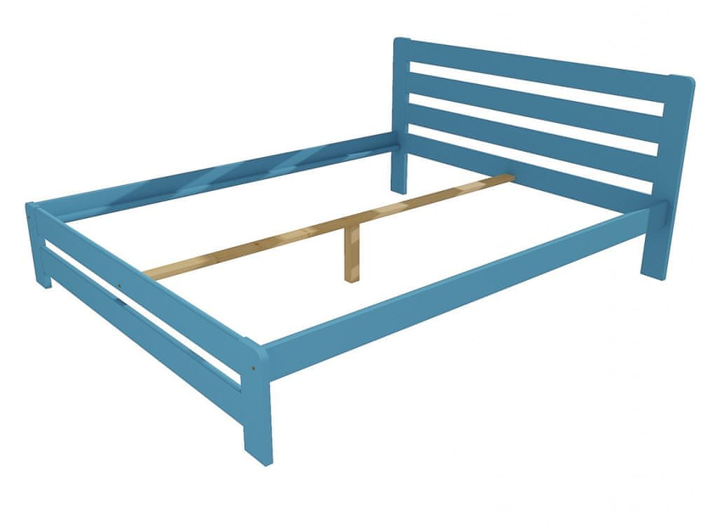 eoshop Manželská posteľ VMK001B masív borovice (Rozmer: 180 x 200 cm, Farba dreva: farba modrá)