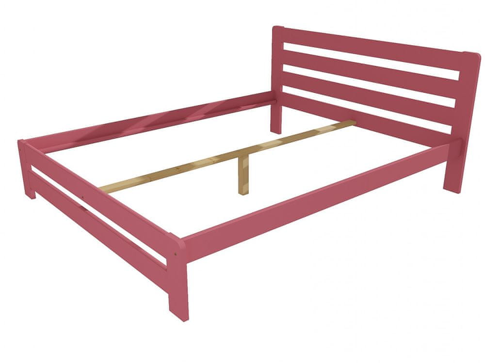 eoshop Manželská posteľ VMK001B masív borovice (Rozmer: 180 x 200 cm, Farba dreva: farba ružová)