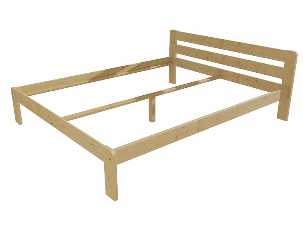 eoshop Manželská posteľ VMK002A masív borovice (Rozmer: 200 x 200 cm, Farba dreva: bezfarebný lak)
