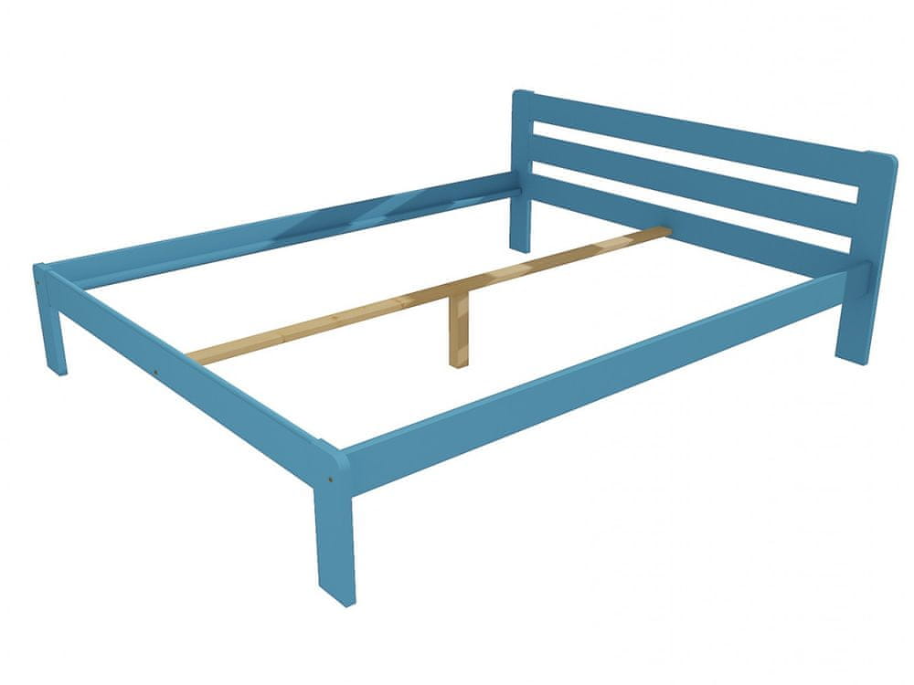 eoshop Manželská posteľ VMK002A masív borovice (Rozmer: 200 x 200 cm, Farba dreva: farba modrá)