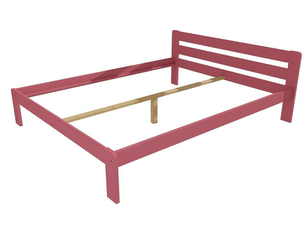eoshop Manželská posteľ VMK002A masív borovice (Rozmer: 200 x 200 cm, Farba dreva: farba ružová)