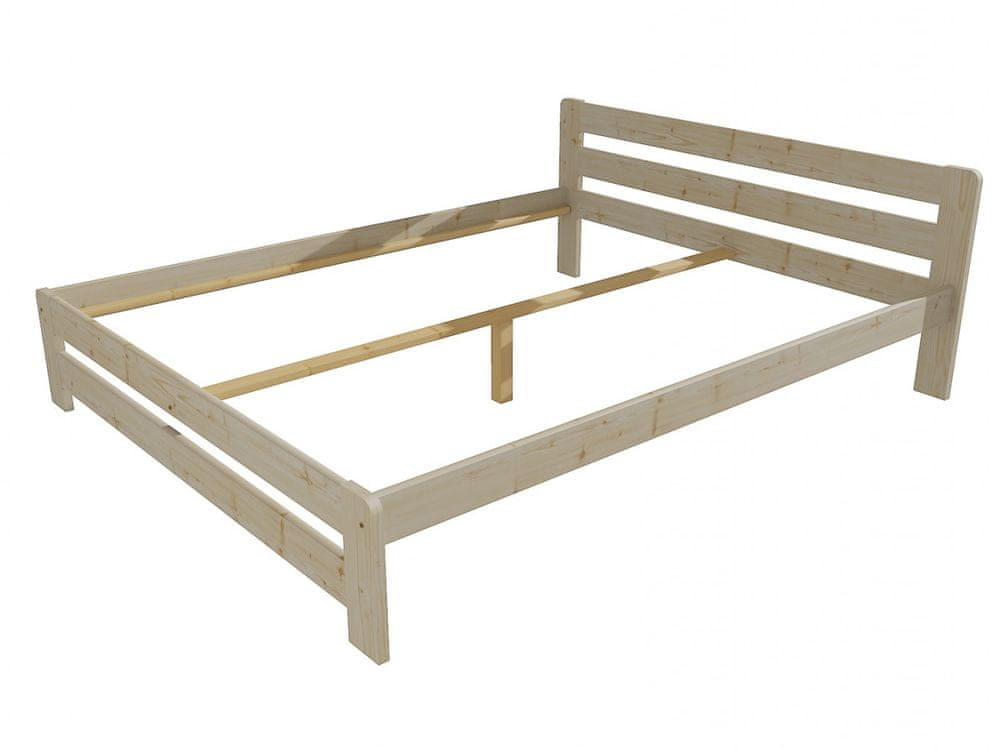 eoshop Manželská posteľ VMK002B masív borovice (Rozmer: 160 x 200 cm, Farba dreva: surové drevo)